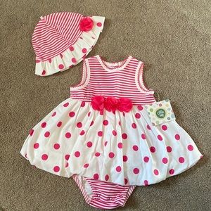 Baby Girl Bubble Romper and Hat